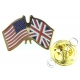 USA And Great Britain Friendship Flag Lapel Pin Badge (Metal / Enamel)